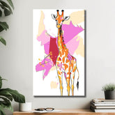 Paint by Numbers Art Animal Giraffe Against Pink Background